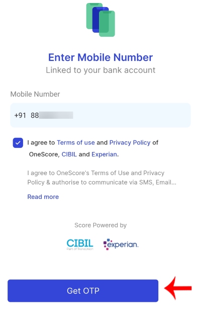 OneScore app me registration kaise kare Step 3