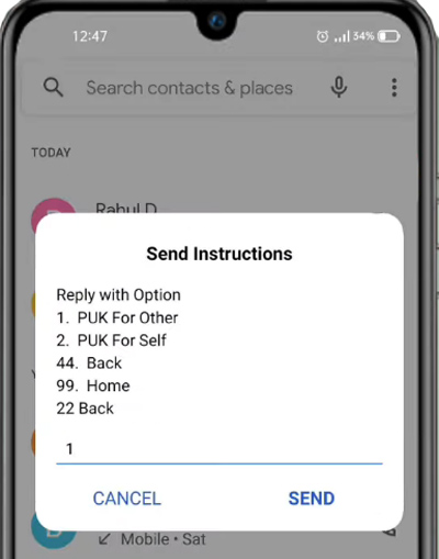 How To Unlock Airtel SIM PUK Code information in Marathi Step 3
