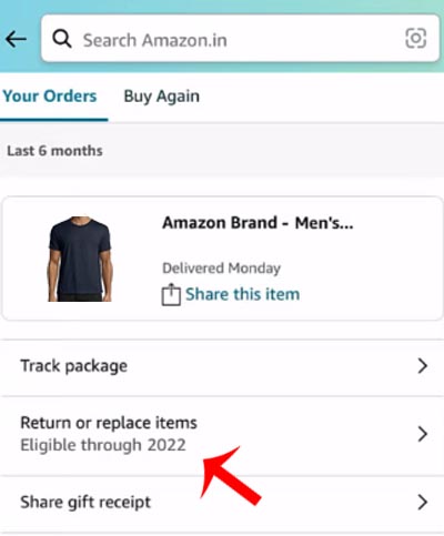 Amazon Return and Replacement Policy Step 3