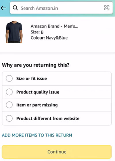 Amazon Return and Replacement Policy Step 4