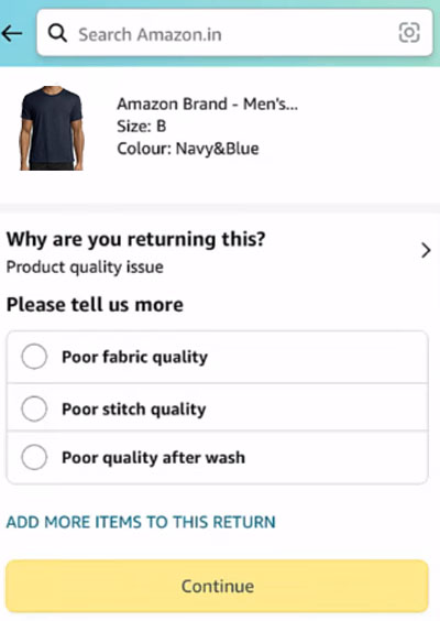 Amazon Return and Replacement Policy Step 5
