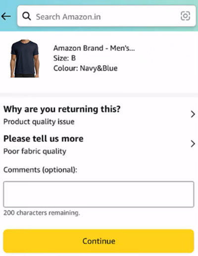 Amazon Return and Replacement Policy Step 6