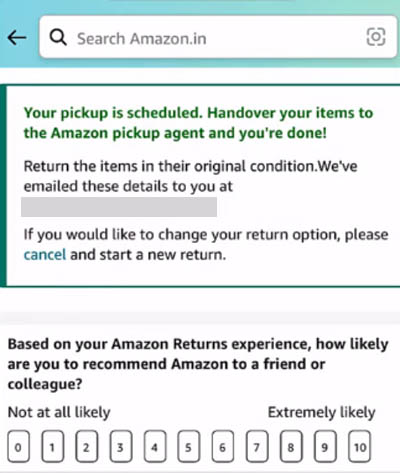 Amazon Return and Replacement Policy Step 9