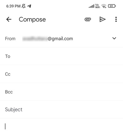 Gmail CC BCC option in Marathi
