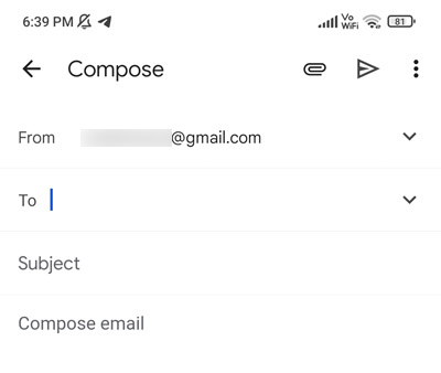 Gmail Send Option in Marathi