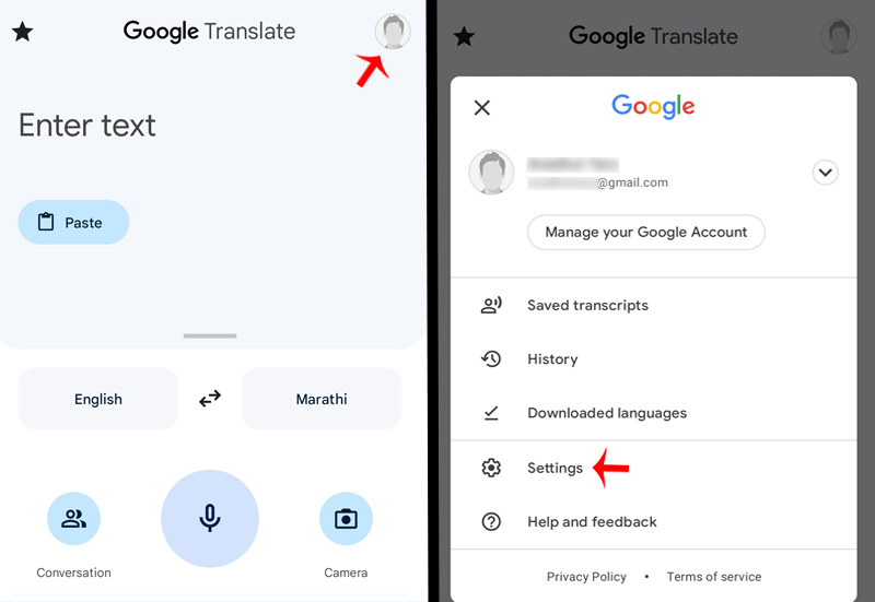 Google Translate Tap to Translate Option 1