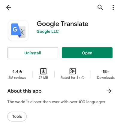 How to use Google Translate App Step 1