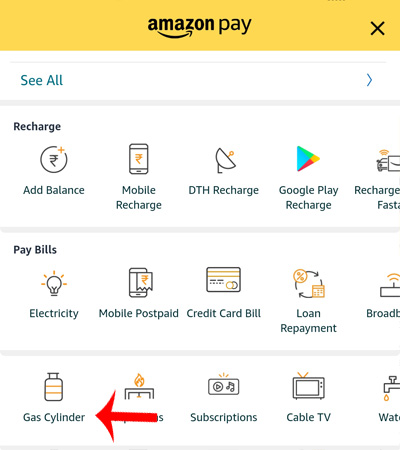 How to Book Gas Cylinder through Amazon Pay Step 3