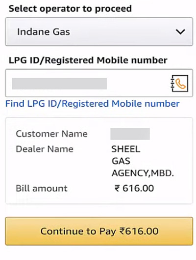 How to Book Gas Cylinder through Amazon Pay Step 6