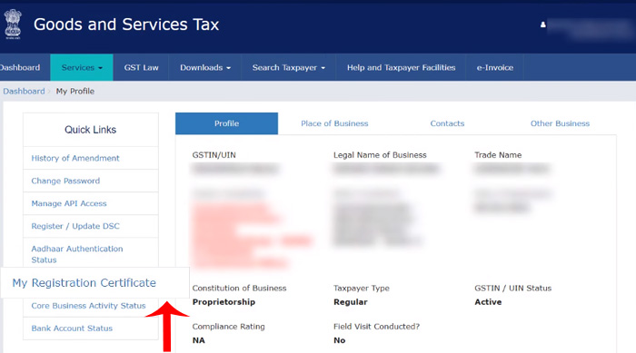 How to download GST certificate online Step 4