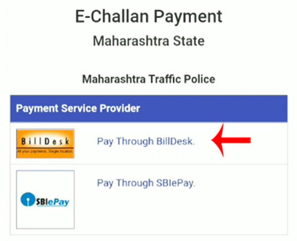 Maharashtra Police Challan Payment Online Step 3